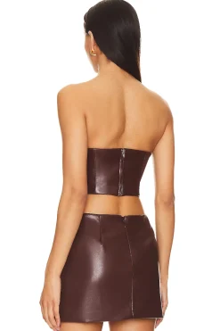 Ana Faux Leather Top