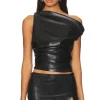 Noa Faux Leather Top