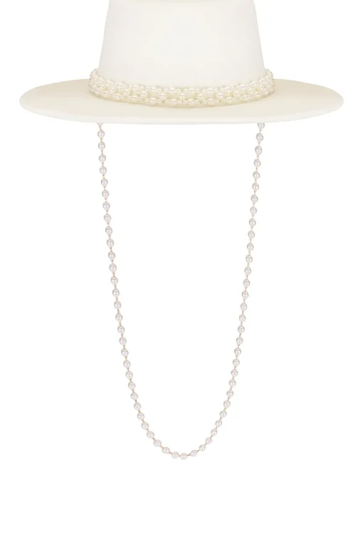 Pearl Embellished Hat