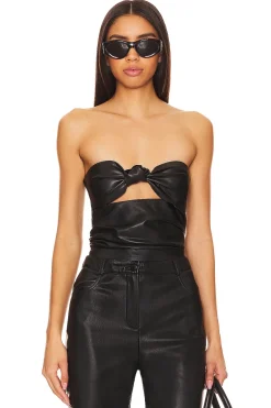 x Anja Dujakovi? Daxton Faux Leather Top