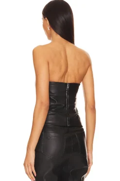 x Anja Dujakovi? Daxton Faux Leather Top