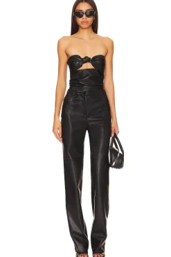x Anja Dujakovi? Daxton Faux Leather Top