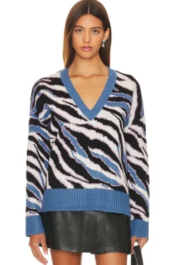 Abstract V Neck Sweater