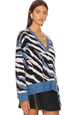 Abstract V Neck Sweater