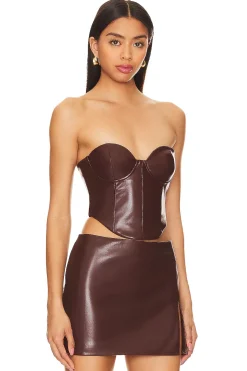 Ana Faux Leather Top