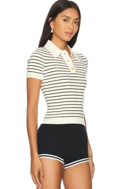 Camelia Stripe Short Sleeve Polo