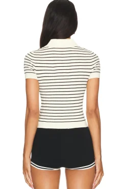 Camelia Stripe Short Sleeve Polo