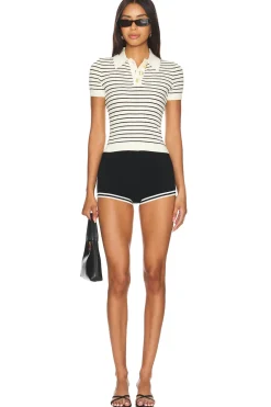 Camelia Stripe Short Sleeve Polo