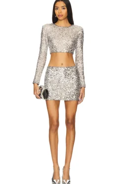 Crystal Sequin Mini Skirt