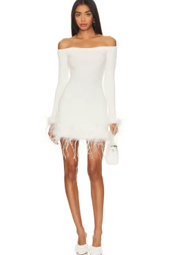 Ellerie Feather Knit Mini Dress