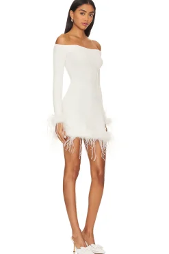 Ellerie Feather Knit Mini Dress