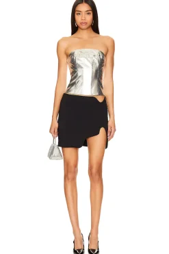 Mercury Faux Leather Top