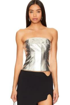 Mercury Faux Leather Top