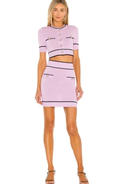 Pearl Short Sleeve Cardigan in Lilac & Purple