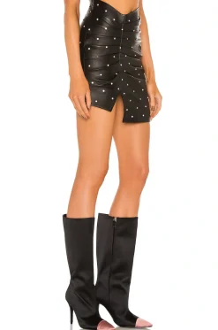 Valletta Leather Mini Skirt