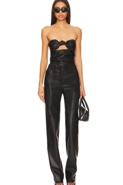 x Anja Dujakovi? Daxton Faux Leather Top