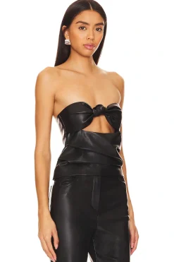 x Anja Dujakovi? Daxton Faux Leather Top